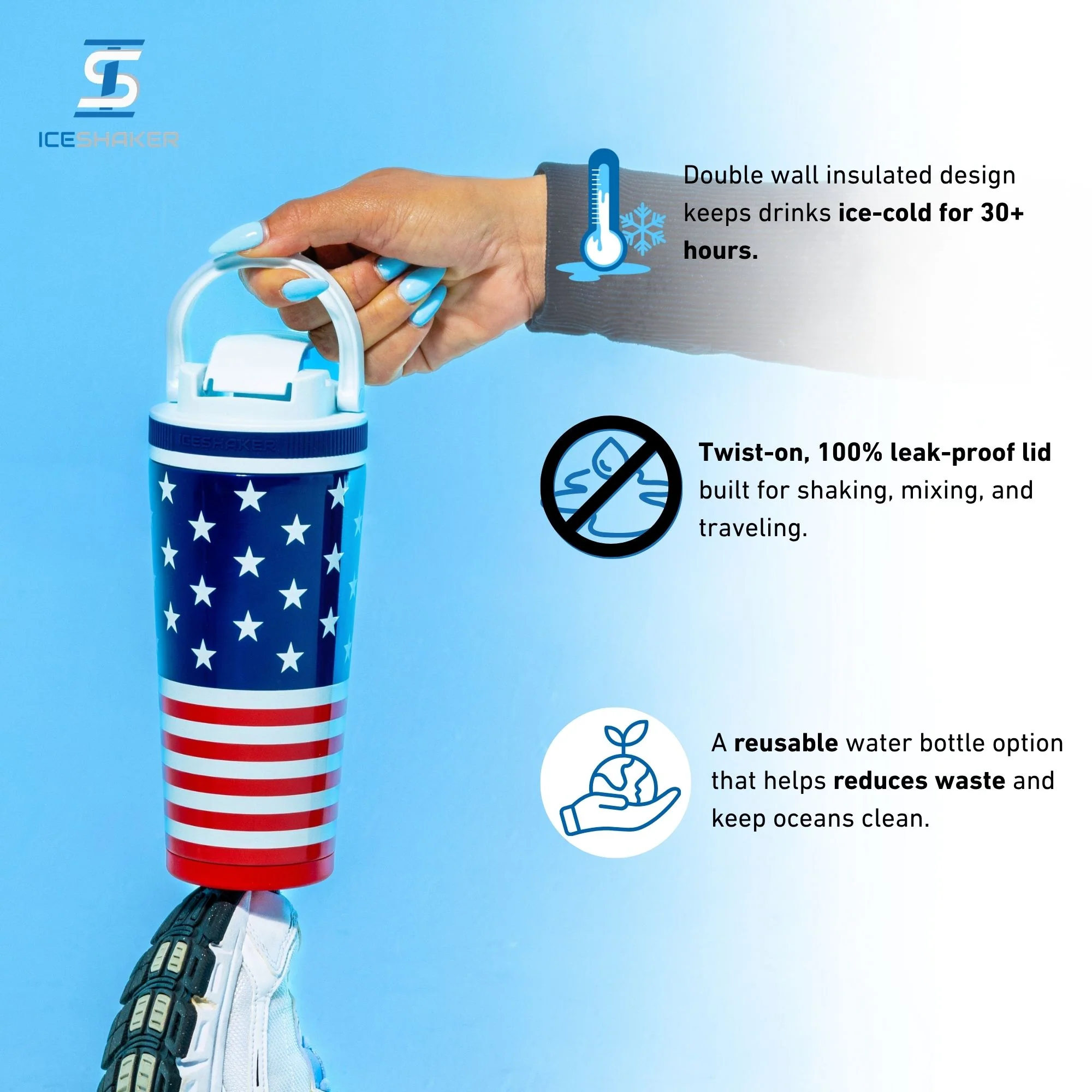26oz Ice Shaker - Stars & Stripes - Image 4