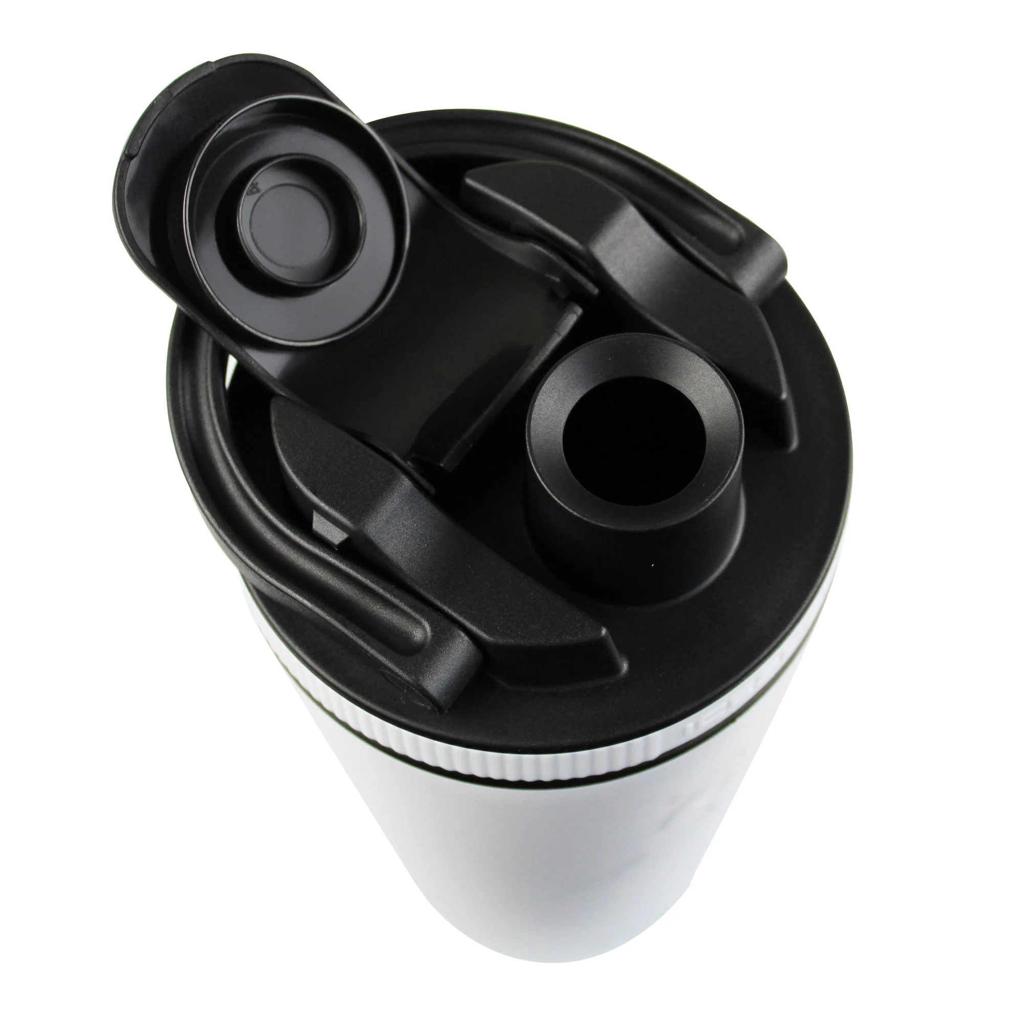 26oz Shaker Lid - Black Lid with White Band - Image 3