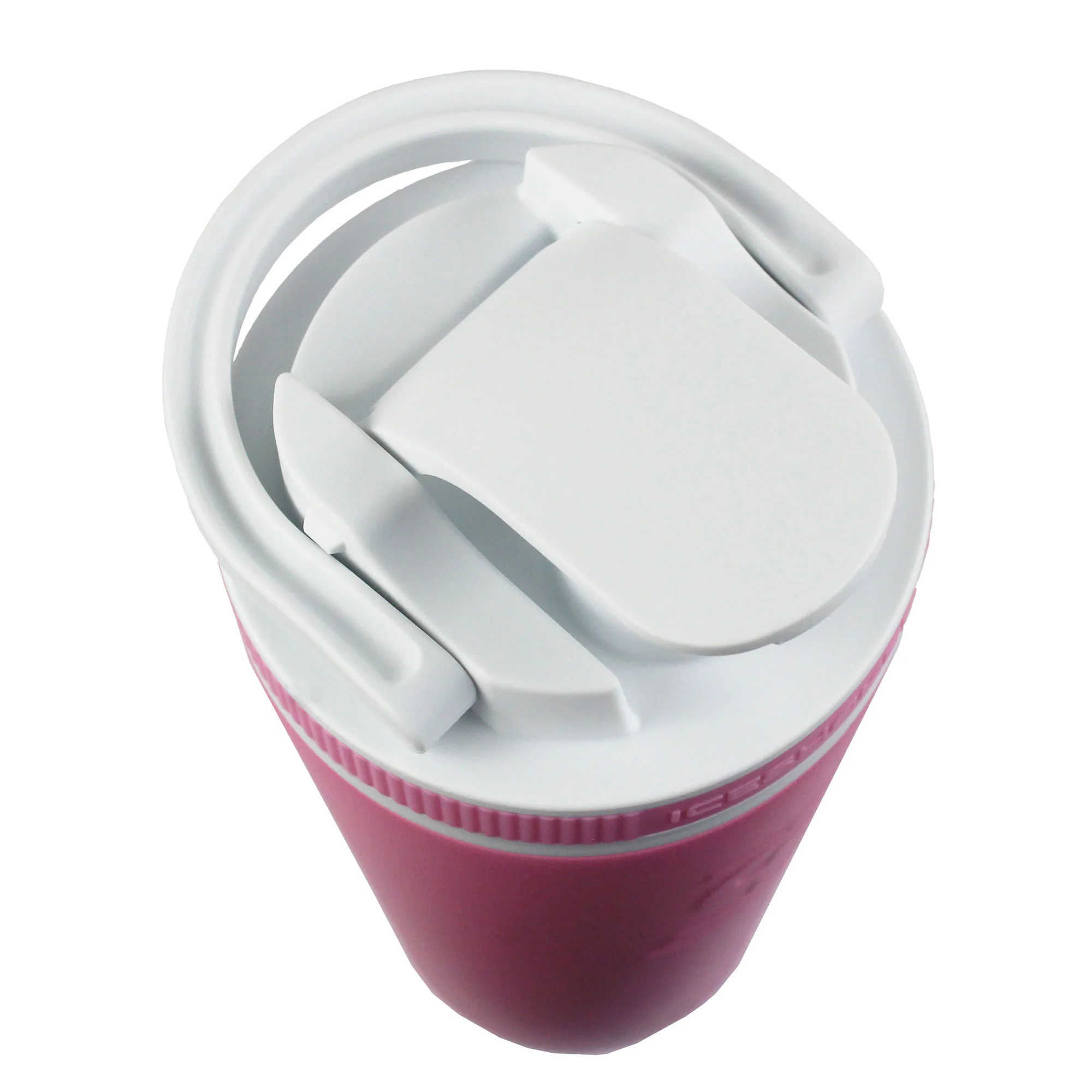 26oz Shaker Lid - White Lid with Pink Band - Image 2