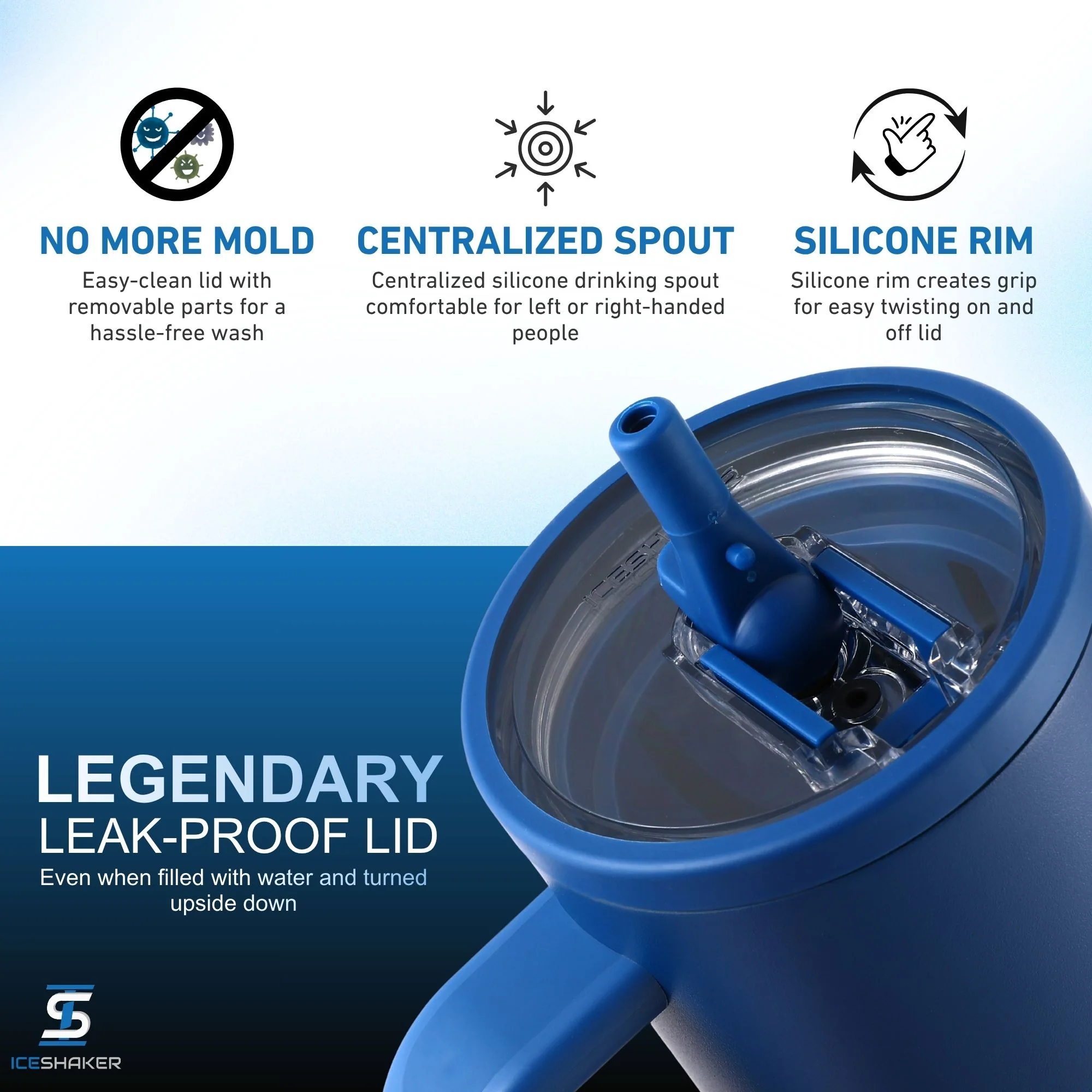 40oz Legend Series Shaker Bottle - Navy - Image 3