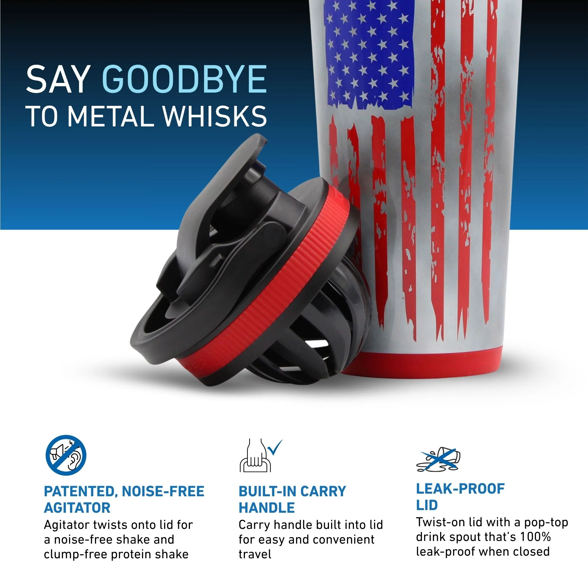 26oz Ice Shaker - 4D American Flag - Image 3