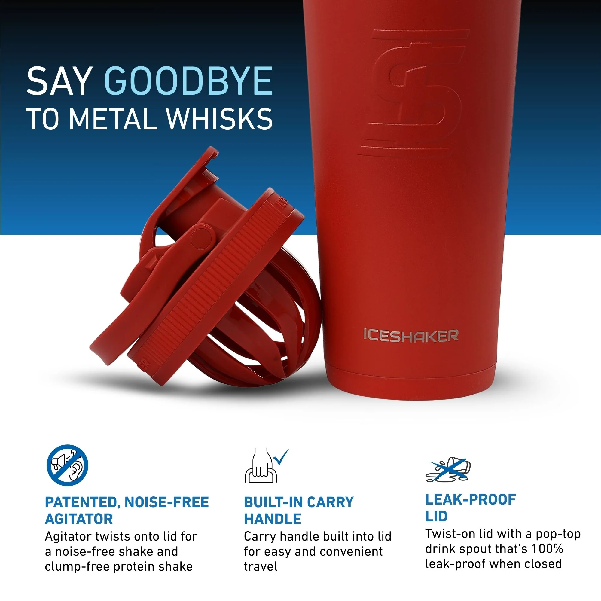 26oz Ice Shaker - Red Color Rush - Image 3