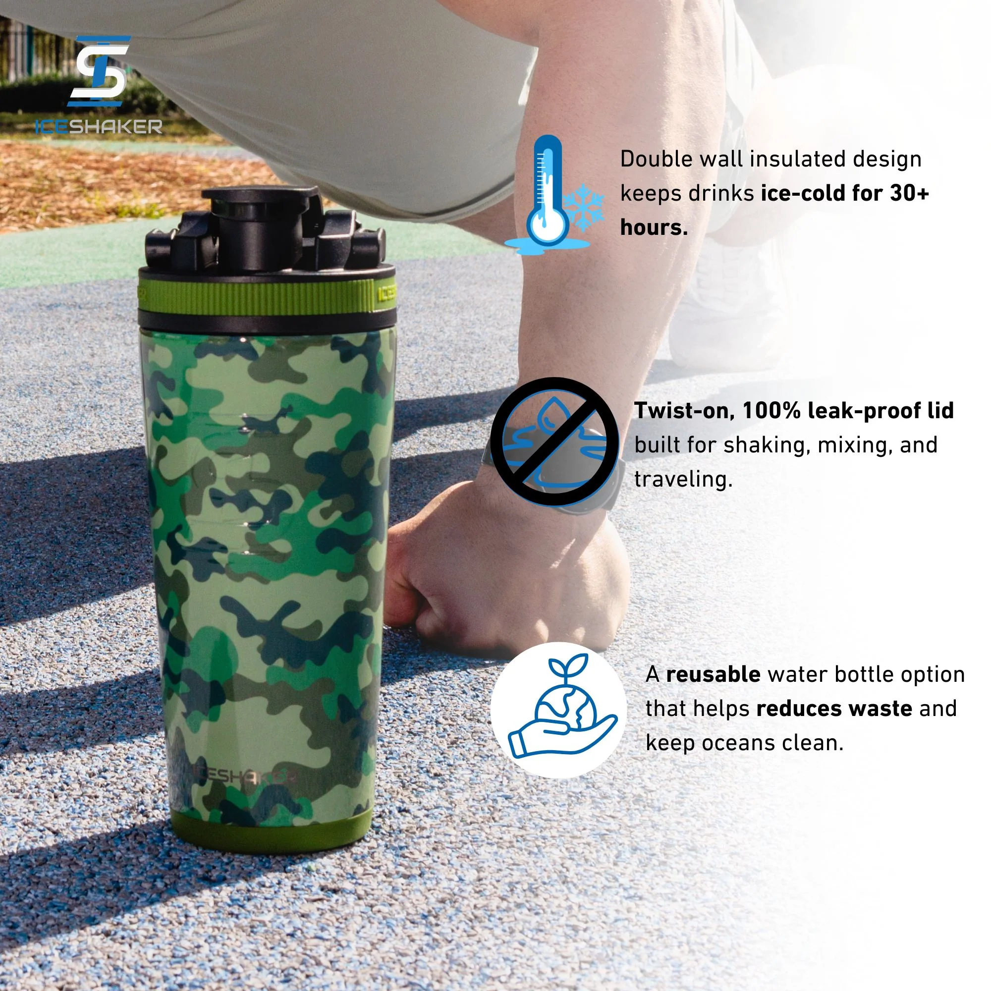 Ice Shaker 4D Series 26oz Shaker Bottle - Camo - Image 4