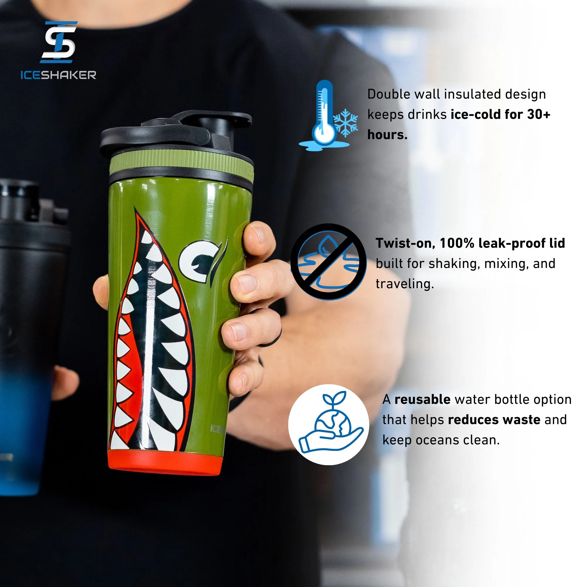 Ice Shaker Allegiance Series 26oz Shaker Bottles - Image 34