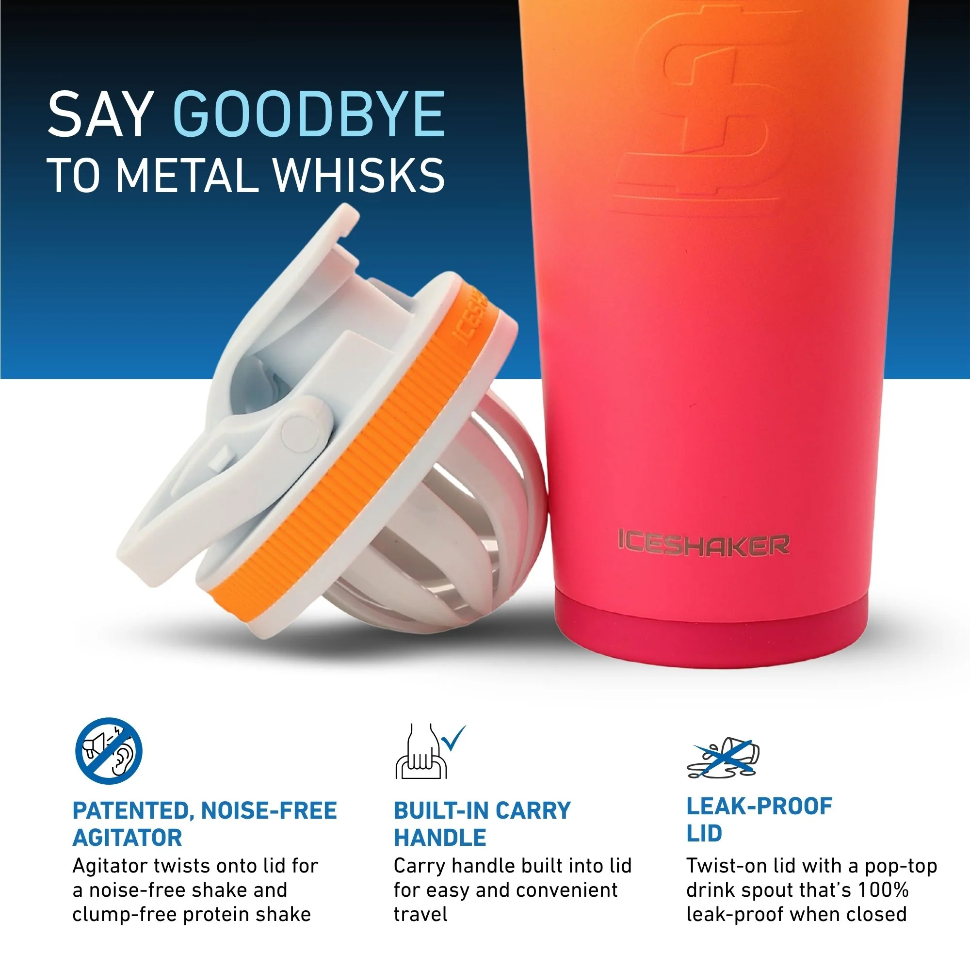 Ice Shaker Ombre Series 26oz Shaker Bottle - Sunkissed - Image 3