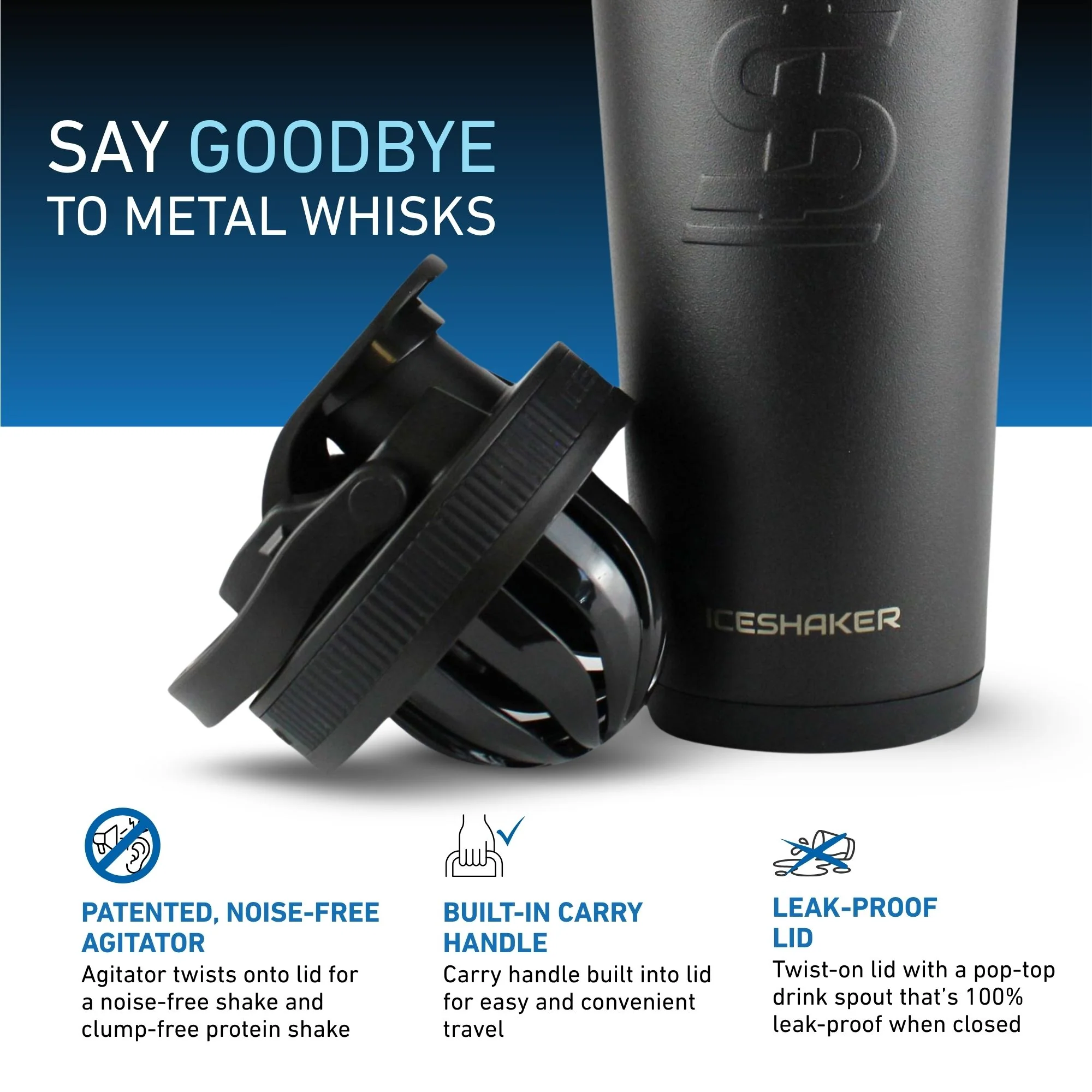 26oz Ice Shaker - Black - Image 3