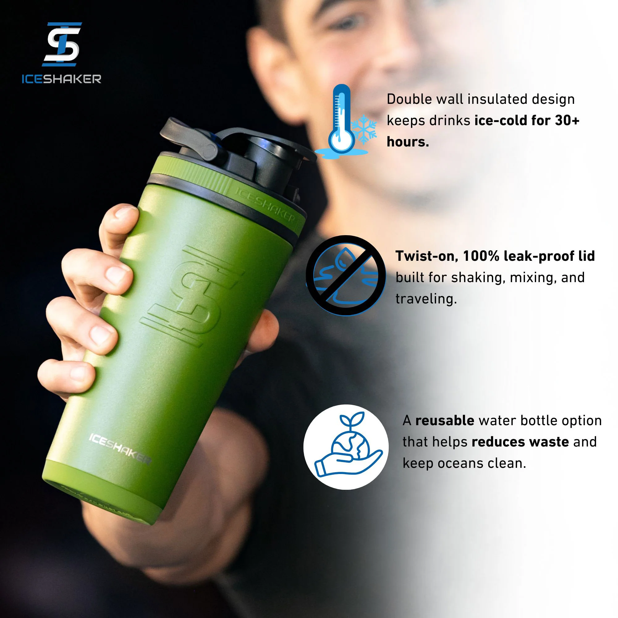 Officially Licensed Oakland Athletics 26oz Ice Shaker - Image 3